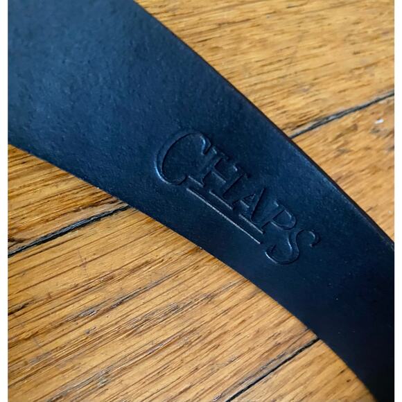 CHAPS Black Leather Brass Studded Belt Women sz M - Picture 10 of 14